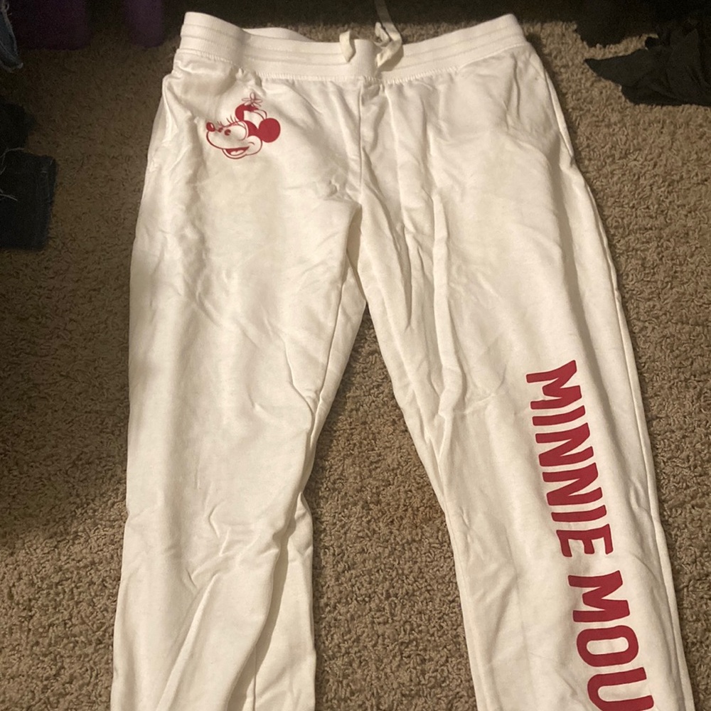 White Minnie Mouse joggers